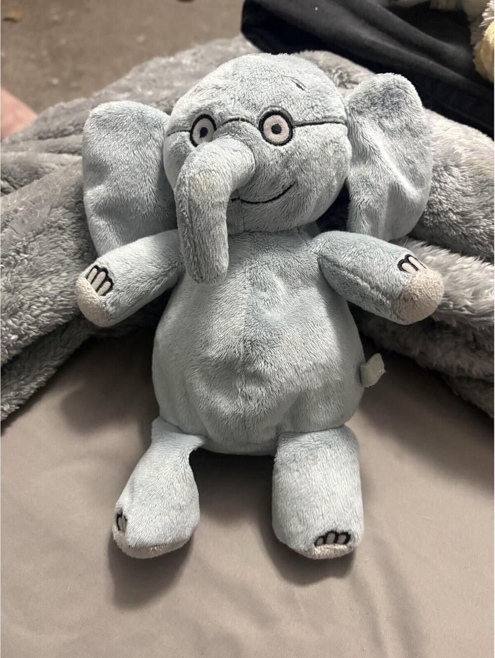 Vintage VOTTOY Plush Elephant Soft Toy with Glasses
